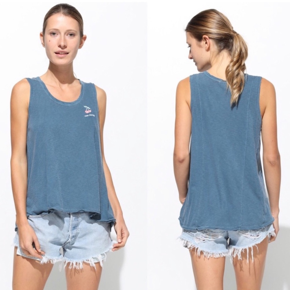 Sundry | Mon Cherry Raw Seams Tank Top Size XS